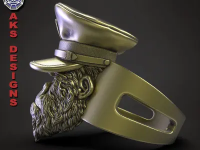 Animal ring jewelry Army captain guerilla v150 3D print model