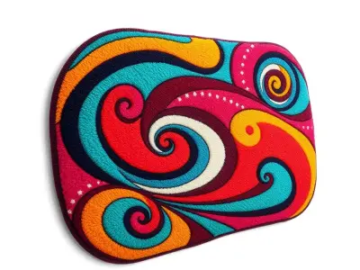 Colorful Swirls Doormat Model Pack Low-poly 3D model