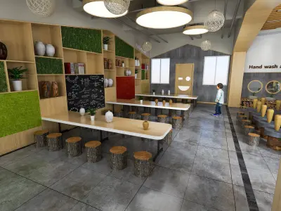 Pottery Workshop - Classroom Interior 3D Model 3D model