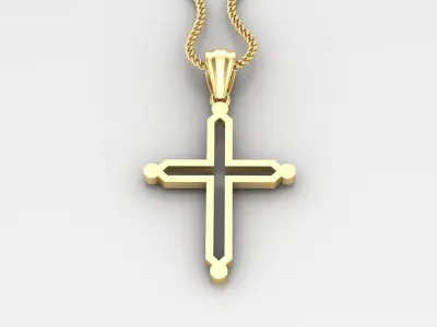 High Cross Pendant Light Gold 18K 4CP025 3D print model