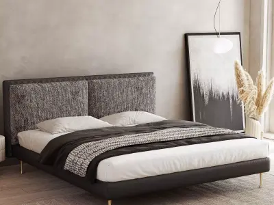 scandinavian bedroom scene 3D model