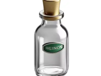 Small Glass Bottle with Cork Low-poly 3D model