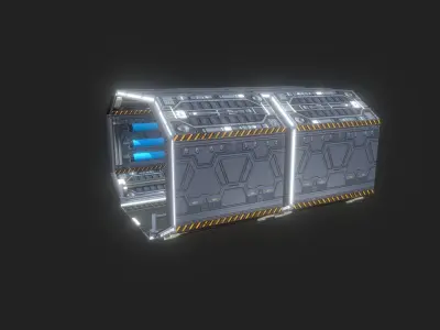 Futuristic Space Tunnel Low-poly 3D model