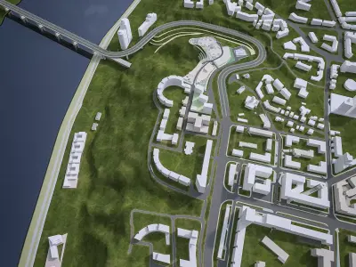 Urban Area 06  Low-poly 3D model