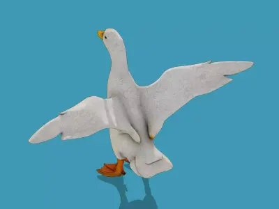 White Duck Low-poly 3D model