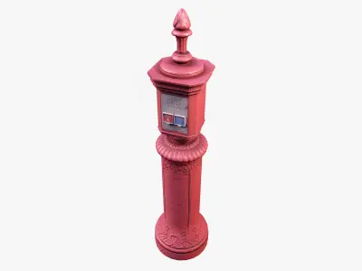 Old Fire Police Alarm Box Low-poly 3D model