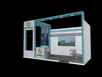 6x3 meter 2 side open exhibition stand  3D model