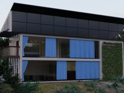 Minihouse house on edge of lake 3D model