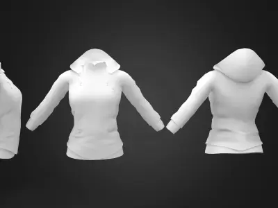 Winter Hoodie Leather Jacket Low-poly 3D model