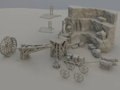 Small Stone Quarry  Tabletop Terrain 28 mm 3D print model
