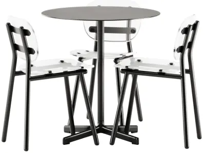 Hay Neu Round Table and Fenster Chair by DesignByThem 3D model