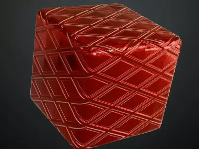 Red Metal Pattern Diamond PBR Seamless Texture