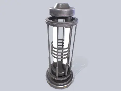 Sci fi lamp Low-poly 3D model