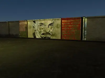 Soviet union street Low-poly 3D model