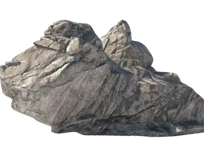 Cliff rock grey 1 Low-poly 3D model