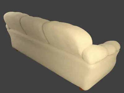 Couch - Tan Microfiber  Free low-poly 3D model