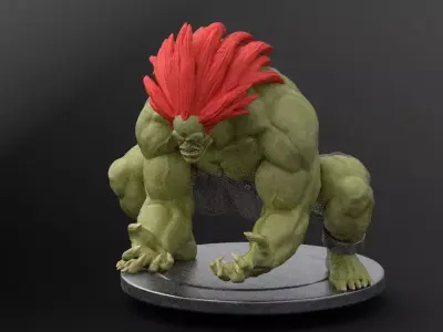 Blanka stl statue Street Fighter 3D print model