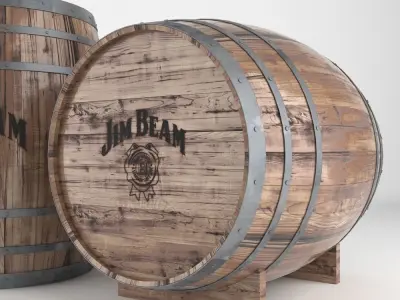 Jim Beam Whiskey Barrel 3D model