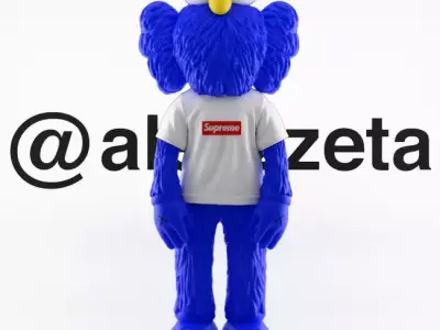 Kaws BFF Box Logo Supreme Textured 3D model