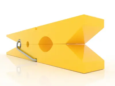 CLOTHES PEG YELLOW PLASTIC Low-poly 3D model