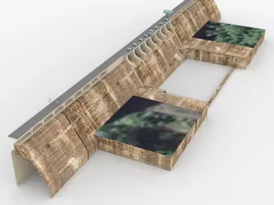 Somerset Dam Low-poly 3D model