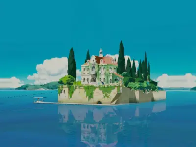 island house 3D model Low-poly 3D model