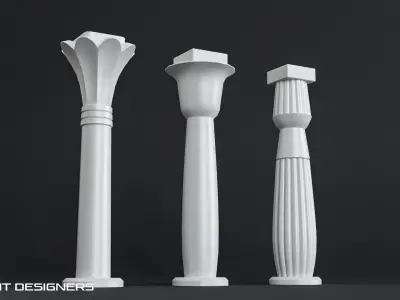 Egyptian Column Pack Low-poly 3D model