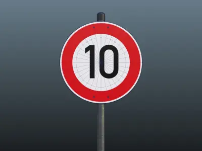 40 European Trafic Sign Pack for in city use 3D model