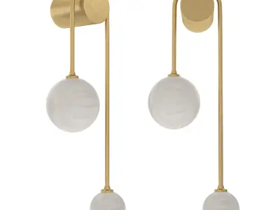 Gold Wall Mounted Lamp 3D model