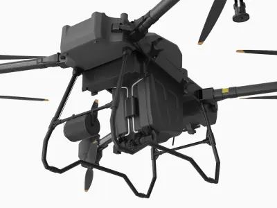  Heavy-Duty Agricultural Drone with 8 Rotors Black 