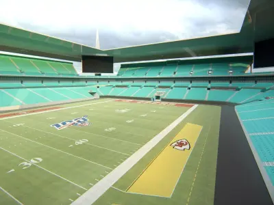 Hard Rock Stadium Miami NFL Stadium Low-poly 3D model