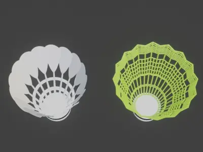 Shuttle cock - Pack of 2 - PBR - Game Ready Low-poly 3D model