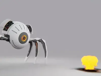 spider robot  rigged - animated 3D model