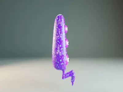 creature in purple pink green Low-poly 3D model