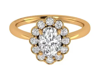 Oval Solitaire Ring 3D print model order