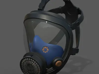 Gas mask helmet protection classic fantasy futuristic  Low-poly 3D model