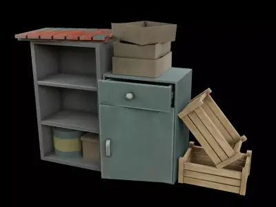 Urban Pack Trash Low-poly 3D model