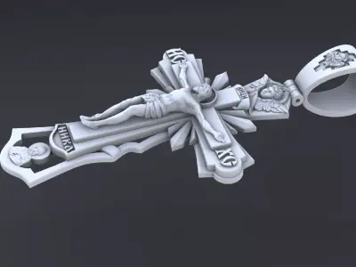 Orthodox cross 3D or cnc model print 3D print model