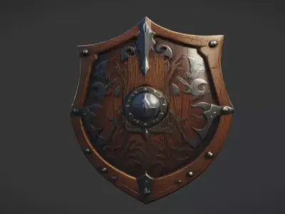 Wooden Shield  3D model