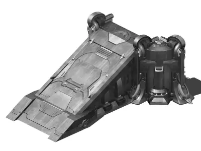 Machinery - intact - wall slope 01 3D model