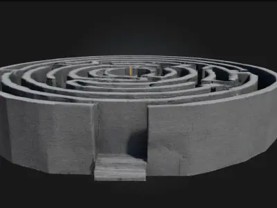Labyrinth Quest Ancient Maze Structure 3D model