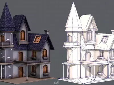 House Cartoon V09 Low-poly 3D model