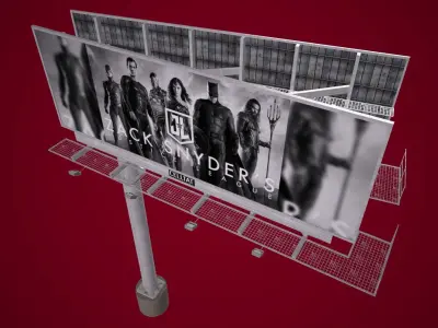 Billboard 01 - Power Poles Low-poly 3D model