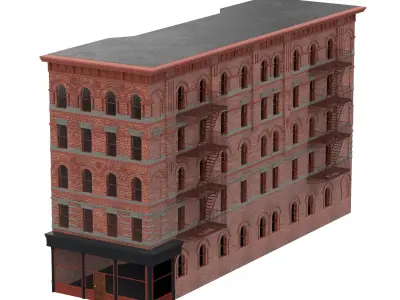 Old brick house from New York 3D model