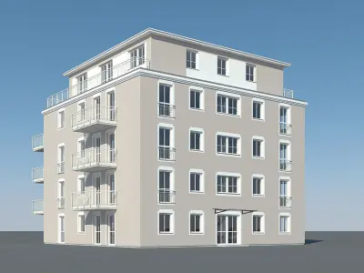 Apartments 2 window on sky 3D model