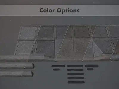 Sidewalk - Modular Set 3 Color Option Low-poly 3D model