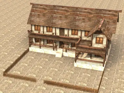 Medieval house fifteen 20 Low-poly 3D model