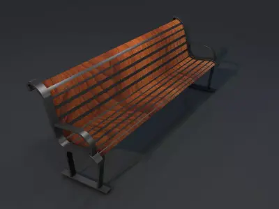 Street Bench Low-poly 3D model order