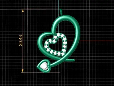Collection Heart Pendant 3D print model