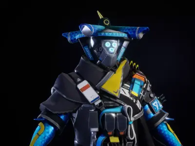 CYBER SAMURAI 3D MODEL Low-poly 3D model